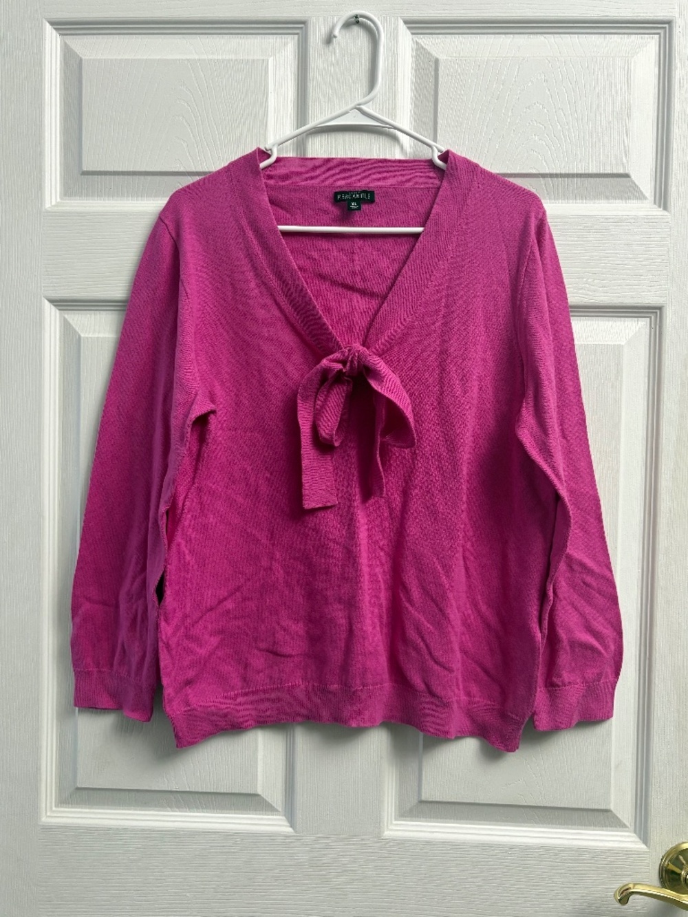 J. Crew Bow Tie Front Pink Sweater